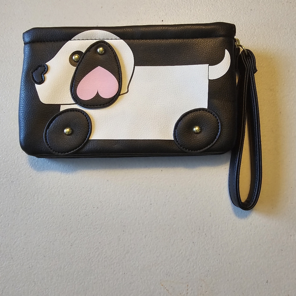 Betsey Johnson puppy dog wallet wristlet double pouch
